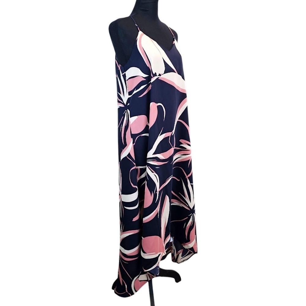 Cynthia Rowley Floral Halter Maxi Dress Sz Small Navy Summer Vacation Resortwear - Picture 3 of 16